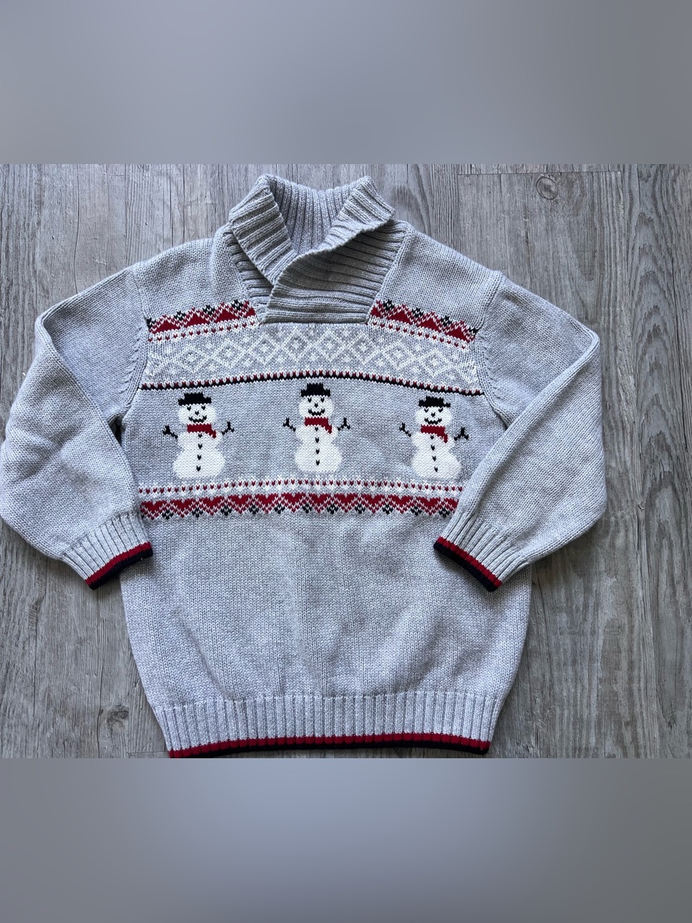 Gymboree Boys Snowman Knit Sweater